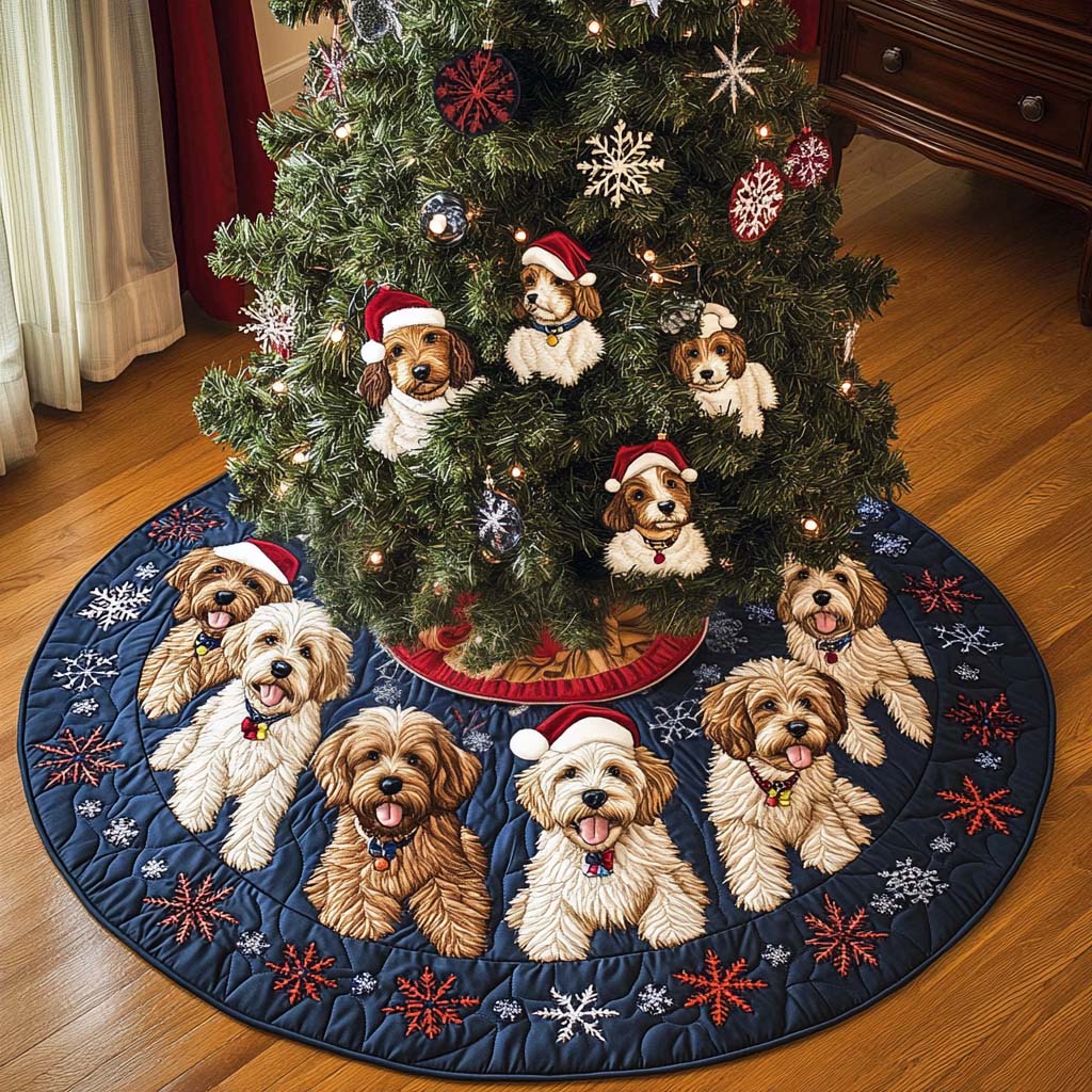 Labradoodle Charm Christmas Quilted Tree Skirt NCU0NT1703