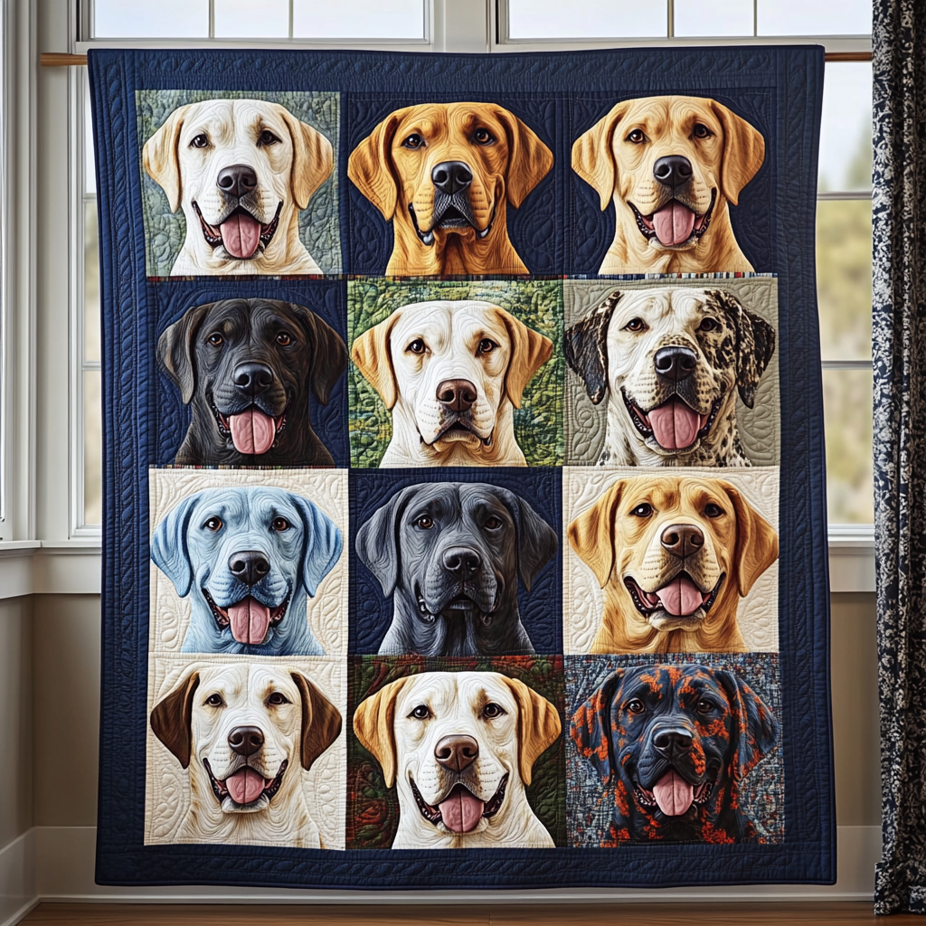 Labrador-Themed Quilted Blanket NCU0PD469