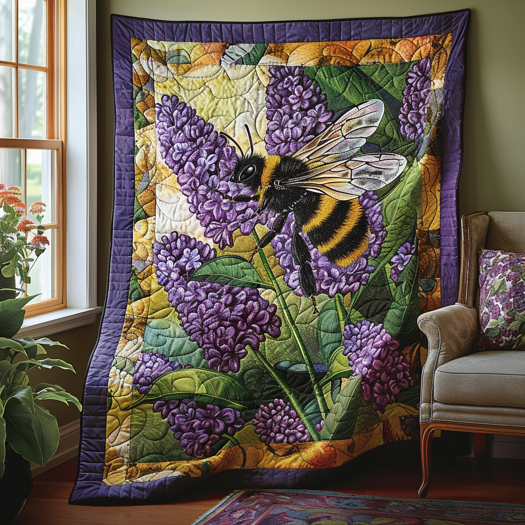 Lavender Buzz Quilted Blanket NCU0NT038