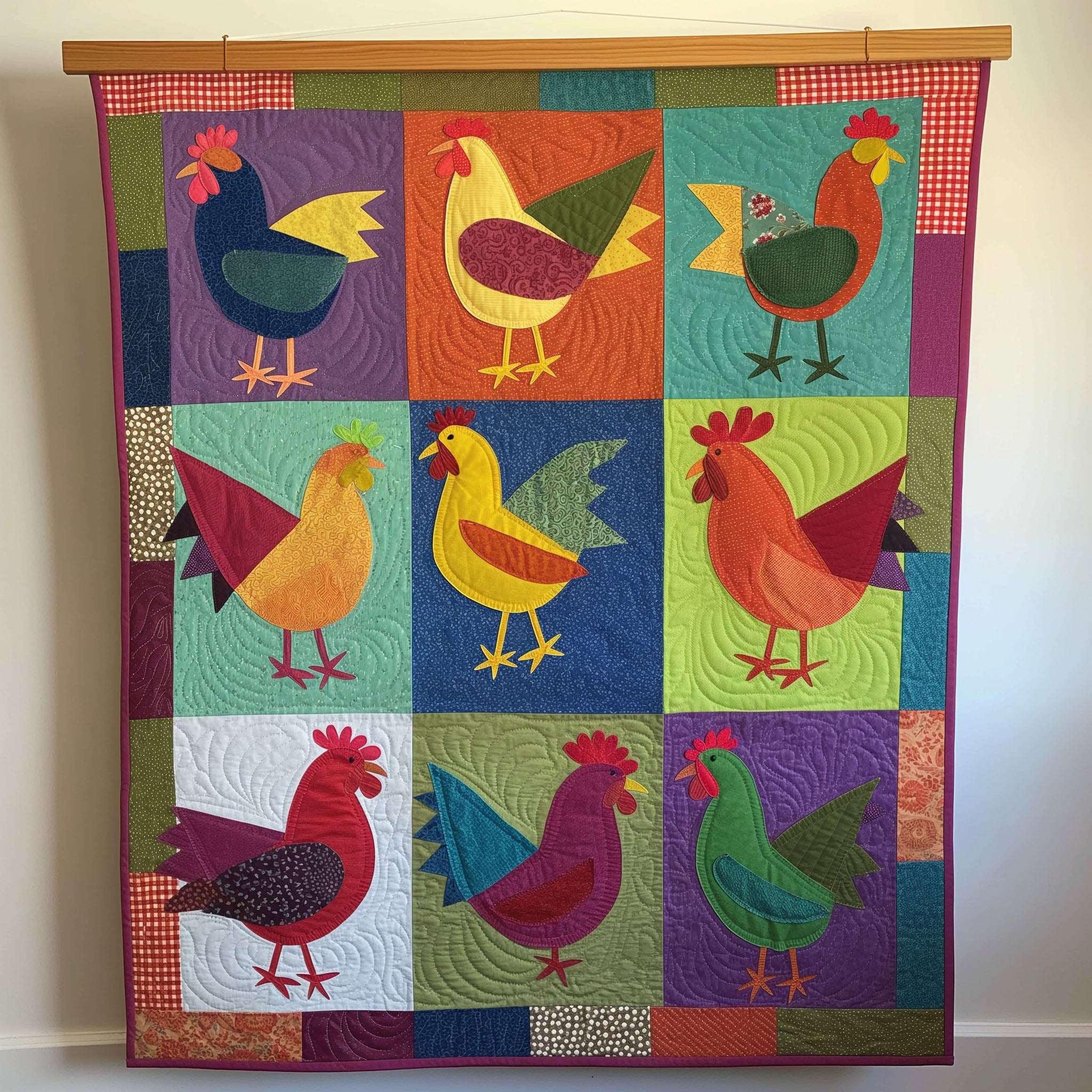 Little Cluckers Quilted Blanket NCU0TL323