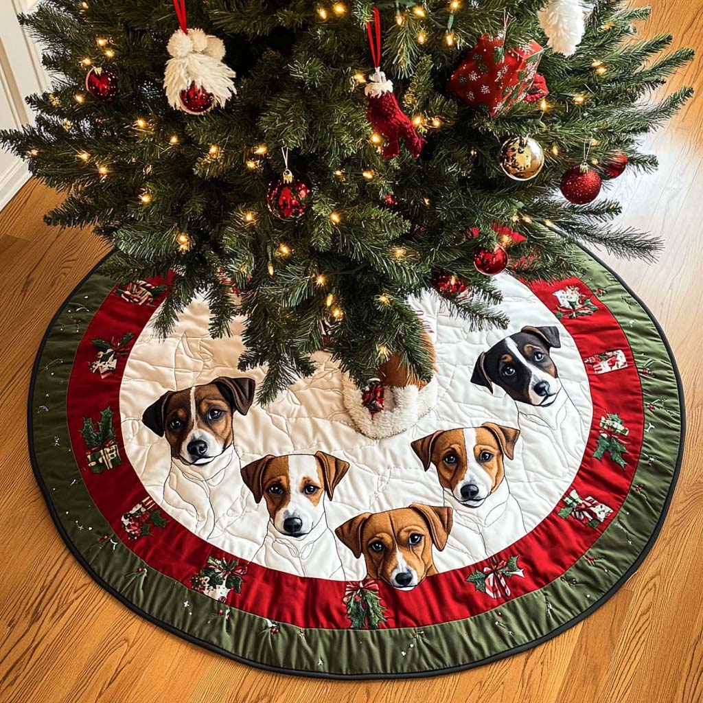 Lively Jack Russell Christmas Quilted Tree Skirt NCU0NT1688