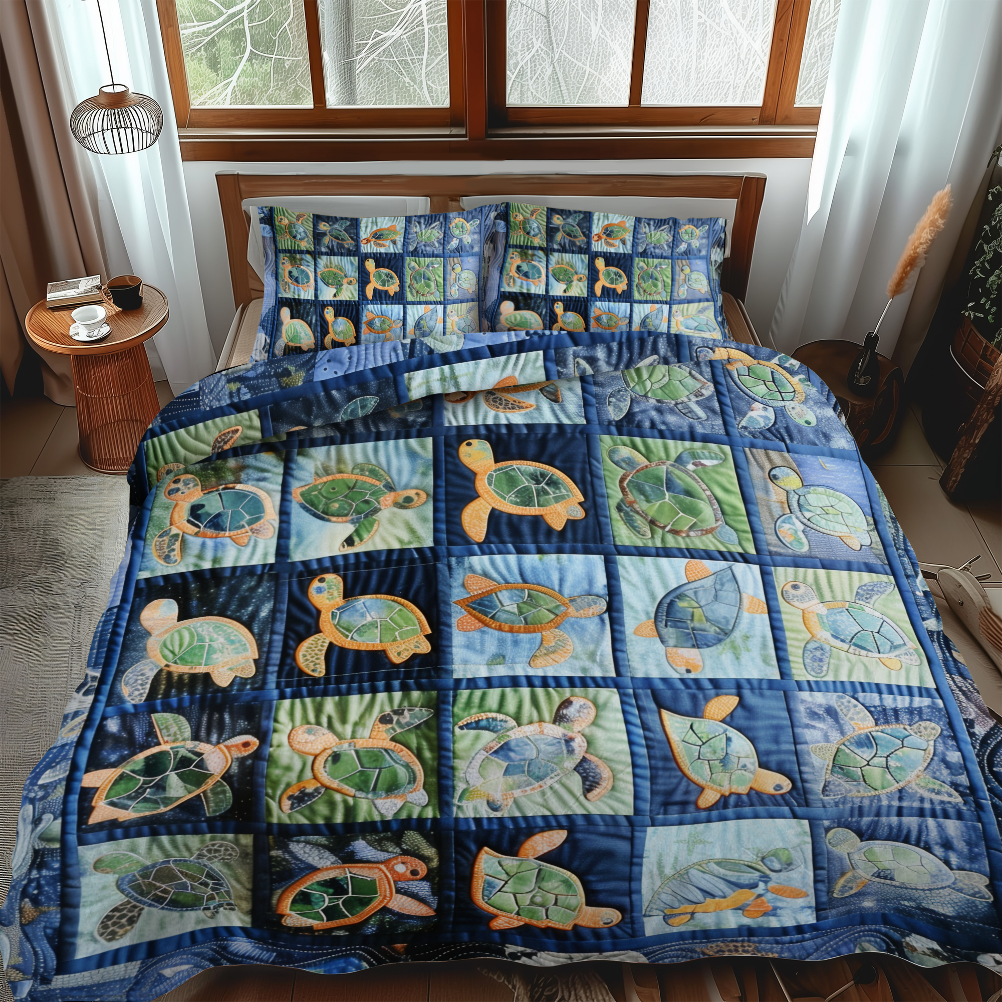 Lovable Turtles 3-Piece Quilted Bedding Set NCU0VL264