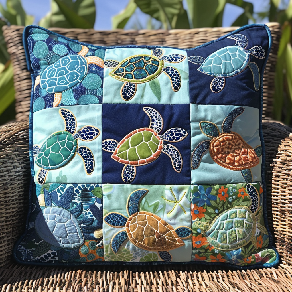 Lovable Turtles Quilted Pillow Case NCU0VL274