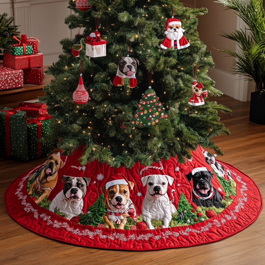 Loving Pitbull Companions Quilted Christmas Tree Skirt NCU0PT1551