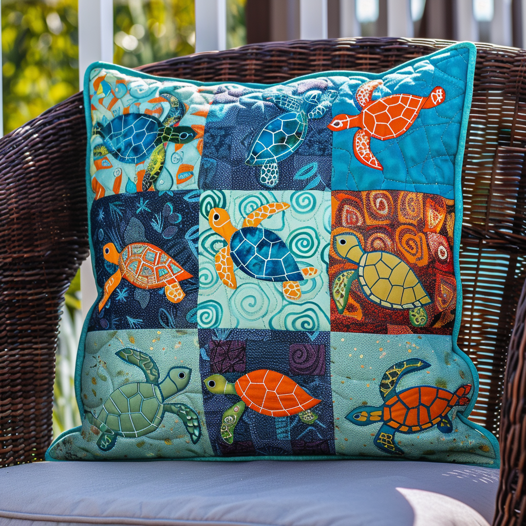 Magnificent Turtles Quilted Pillow Case NCU0VL268