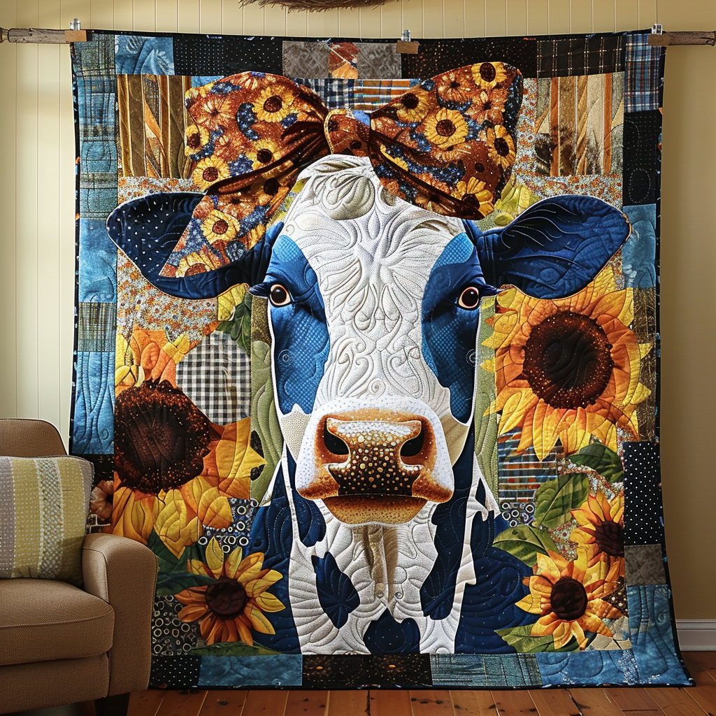 Majestic Sunflower Bovine Quilted Blanket NCU0TH814