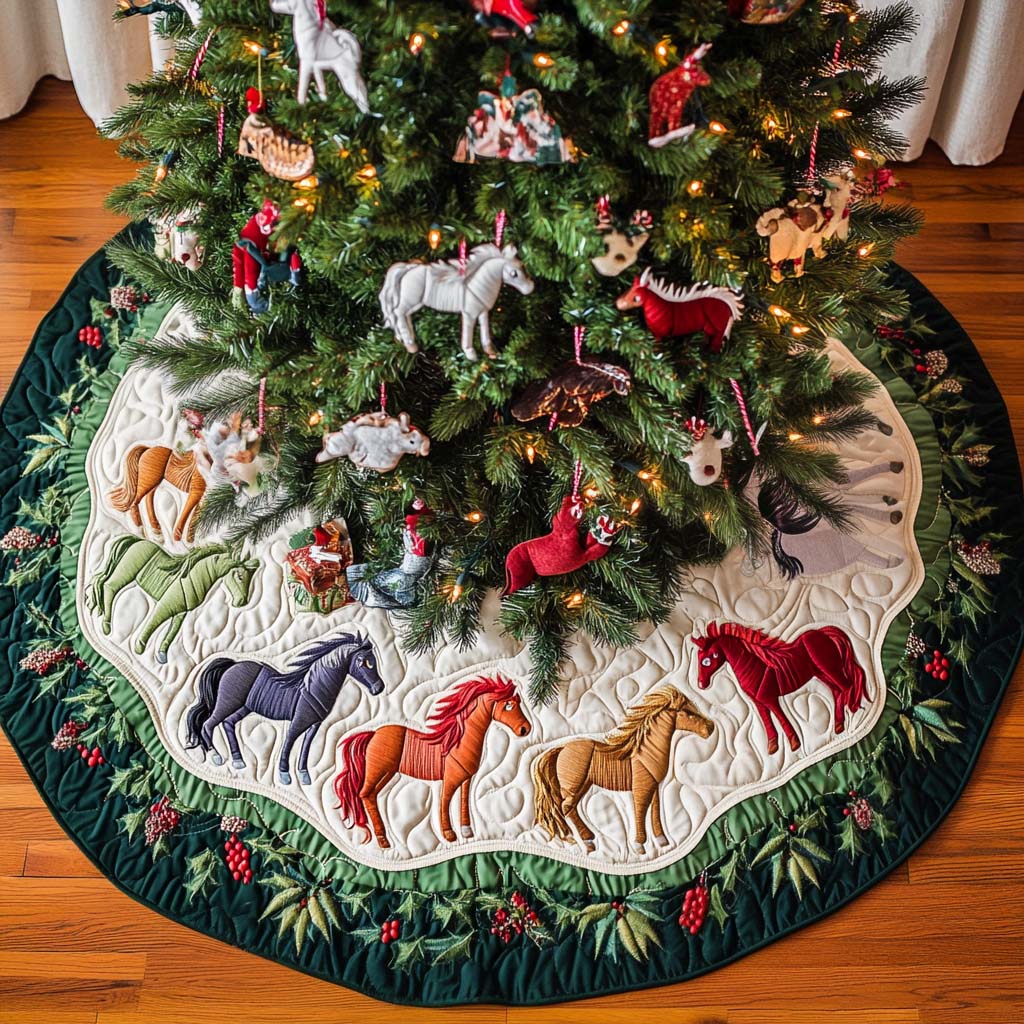 Majestic Meadows Christmas Quilted Tree Skirt NCU0NT1797