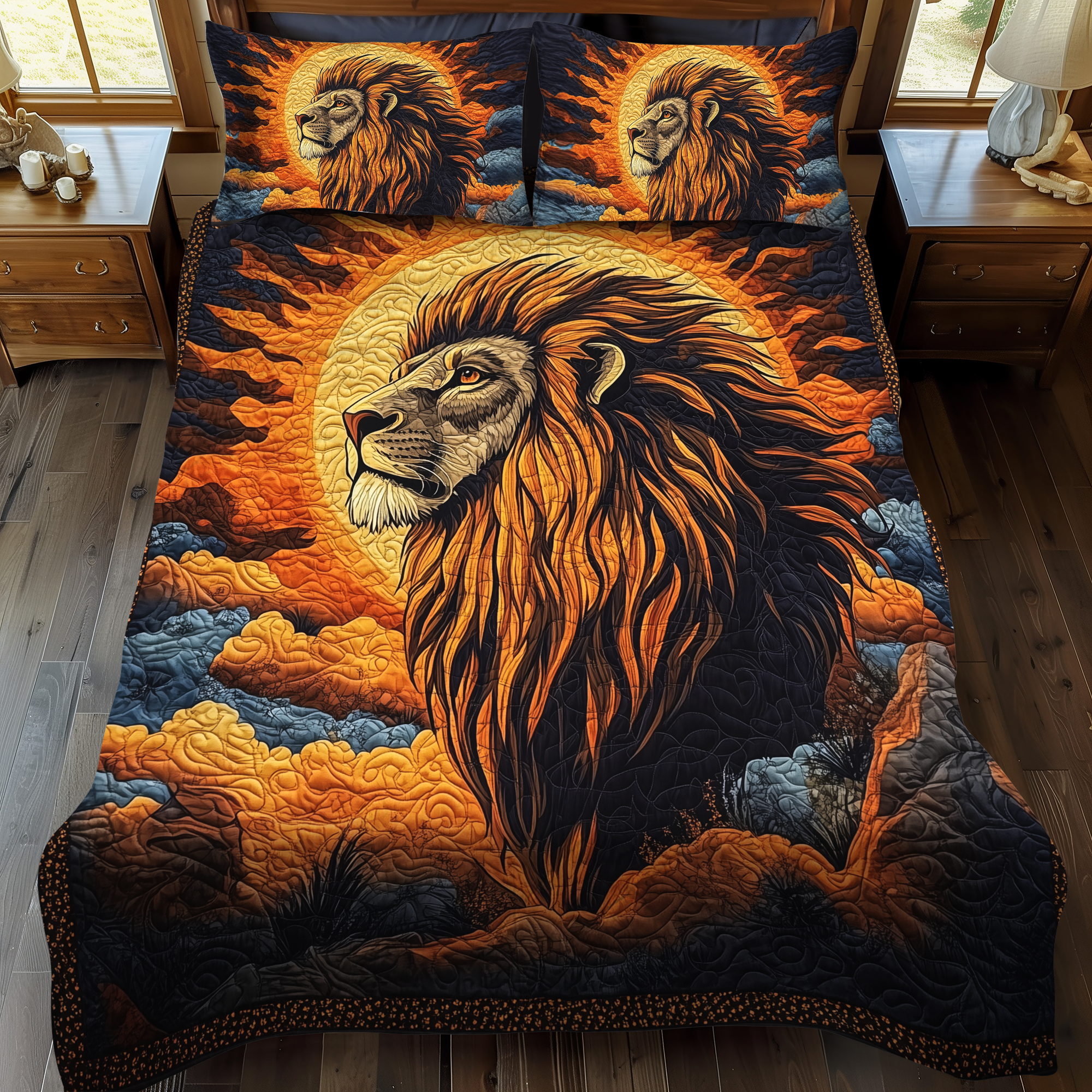 Majestic Roar 3-Piece Quilted Bedding Set NCU0DK1694