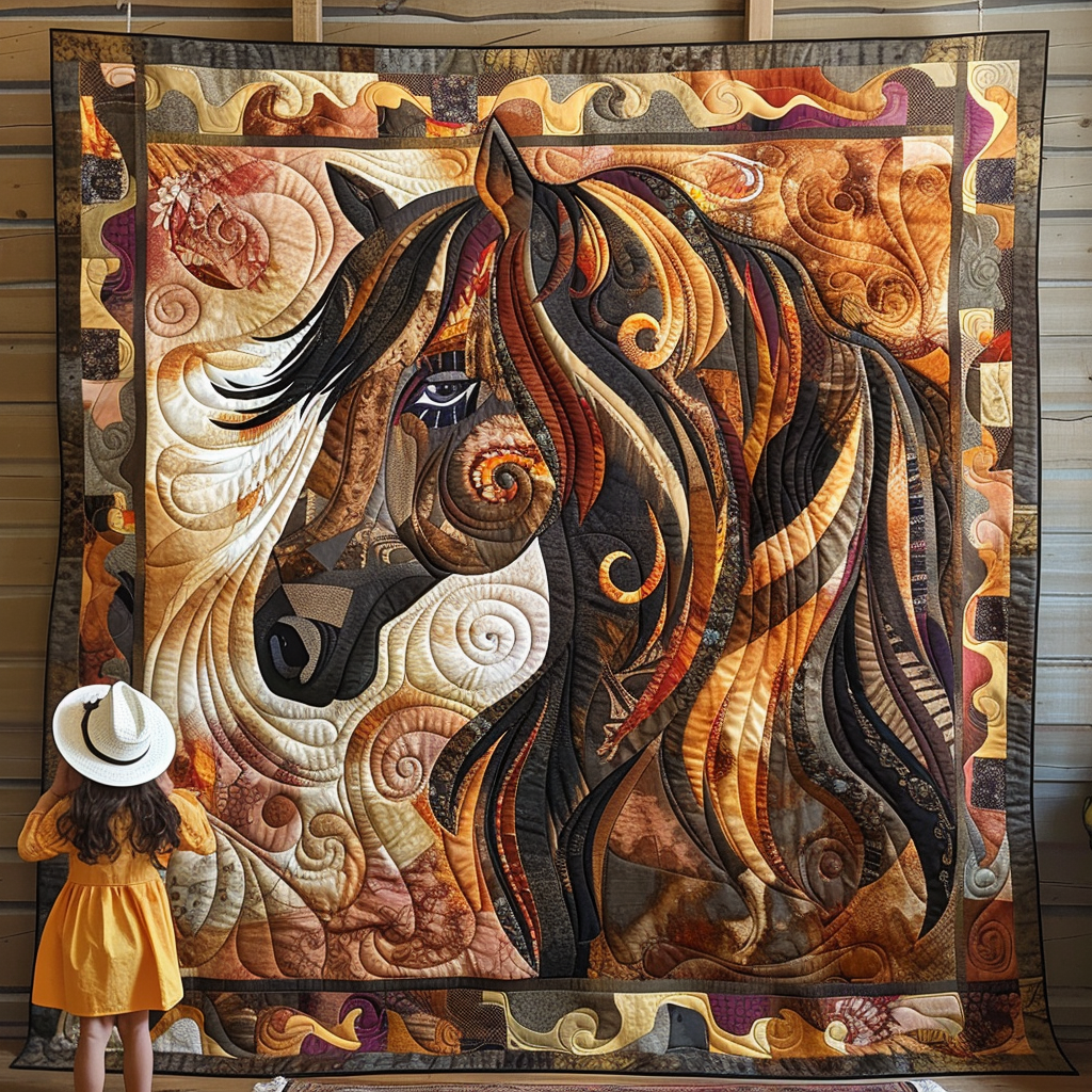 Mane Attraction Horse Quilted Blanket NCU0TH758