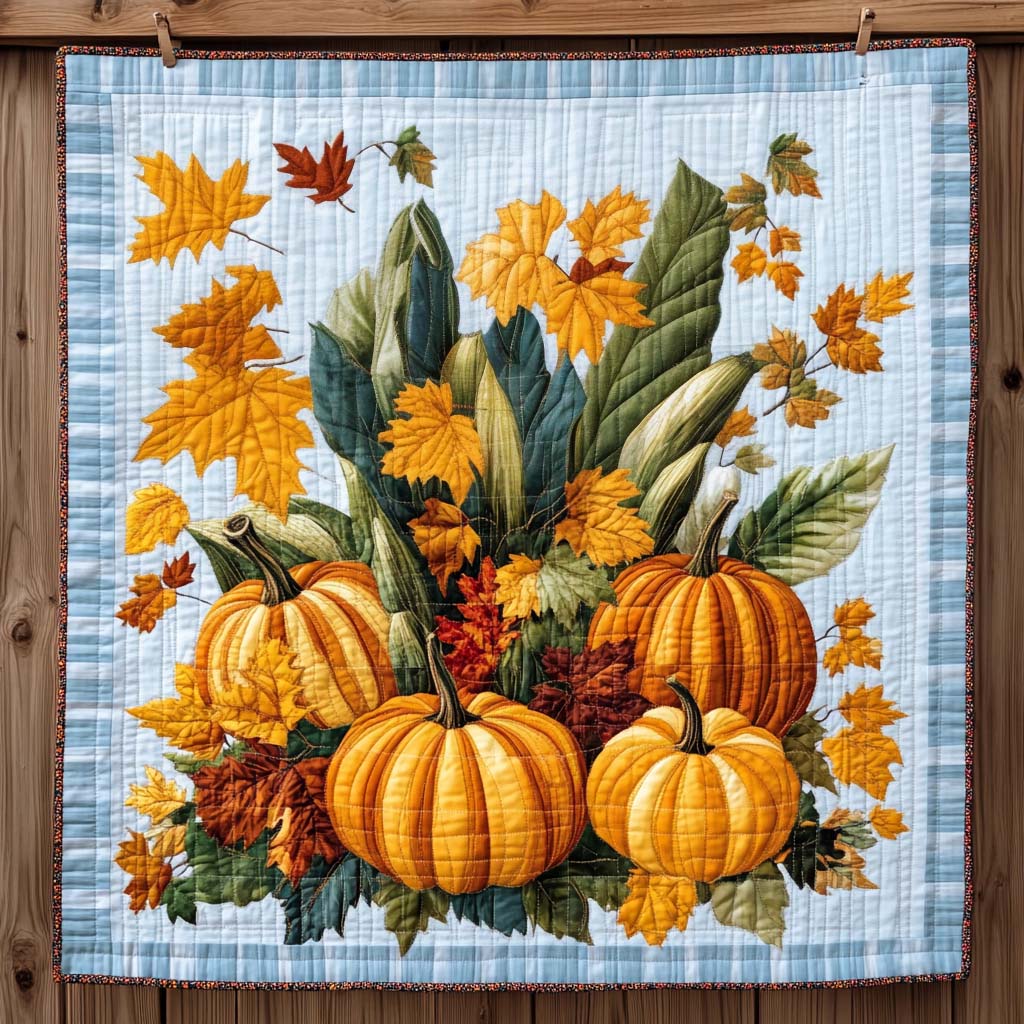 Maple Cart Of Fall Quilted Blanket NCU0NT1190