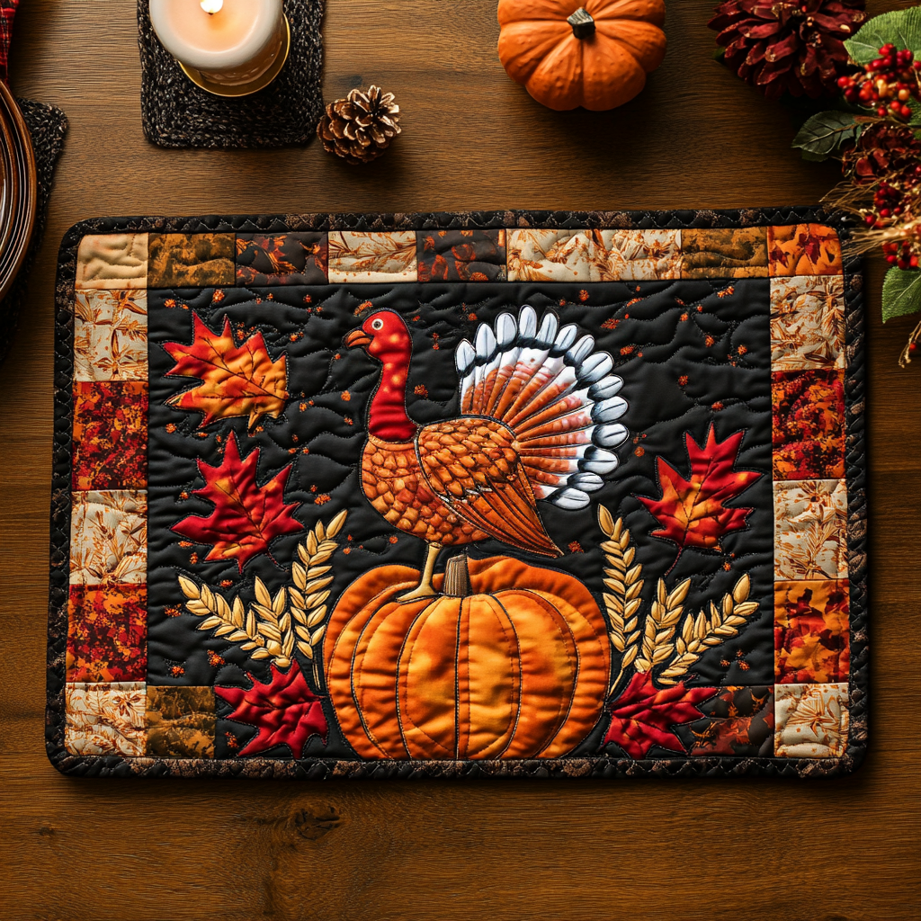 Maple Turkey Quilted Placemat NCU0DV1193