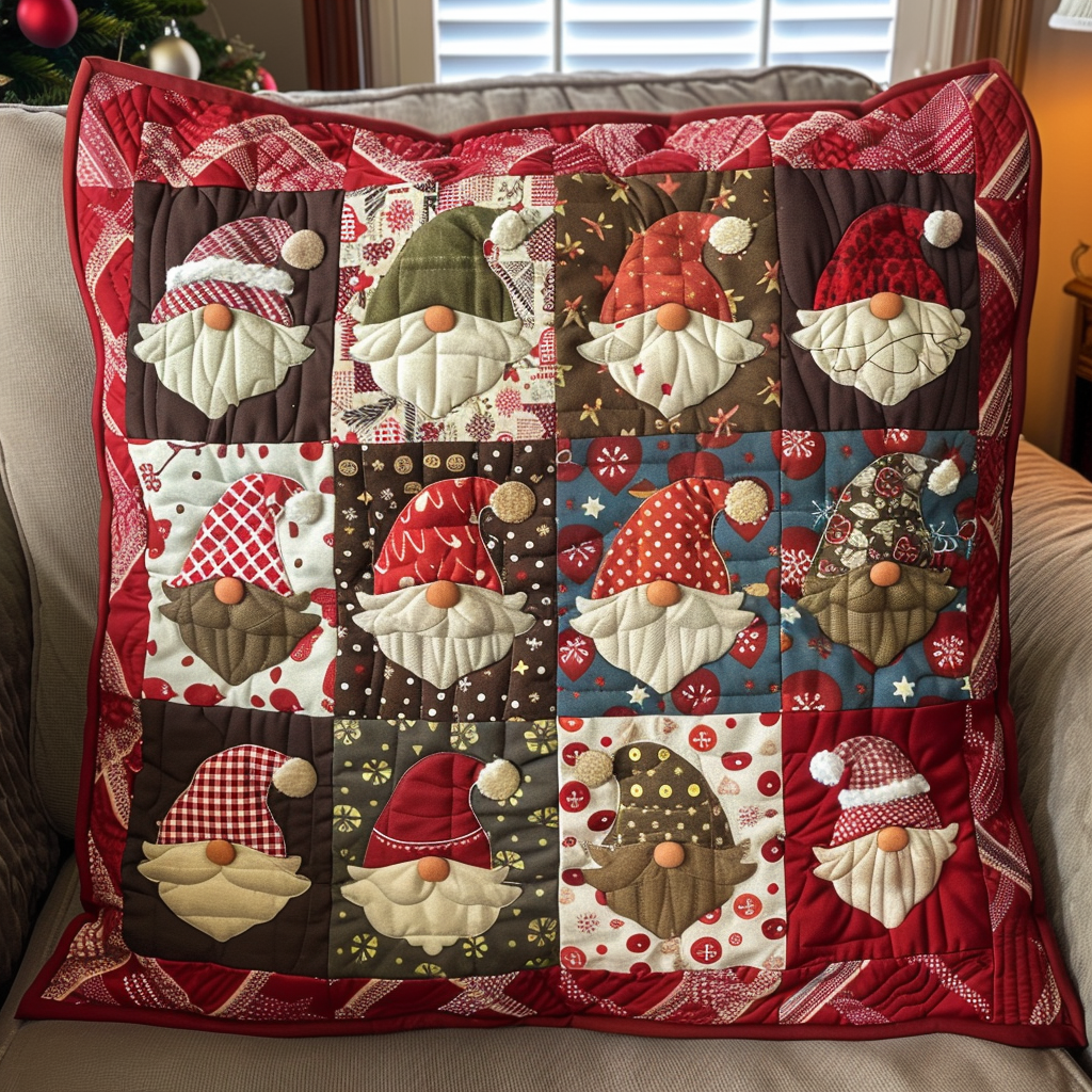 Merry Gnomes Quilted Pillow Case NCU0DV239