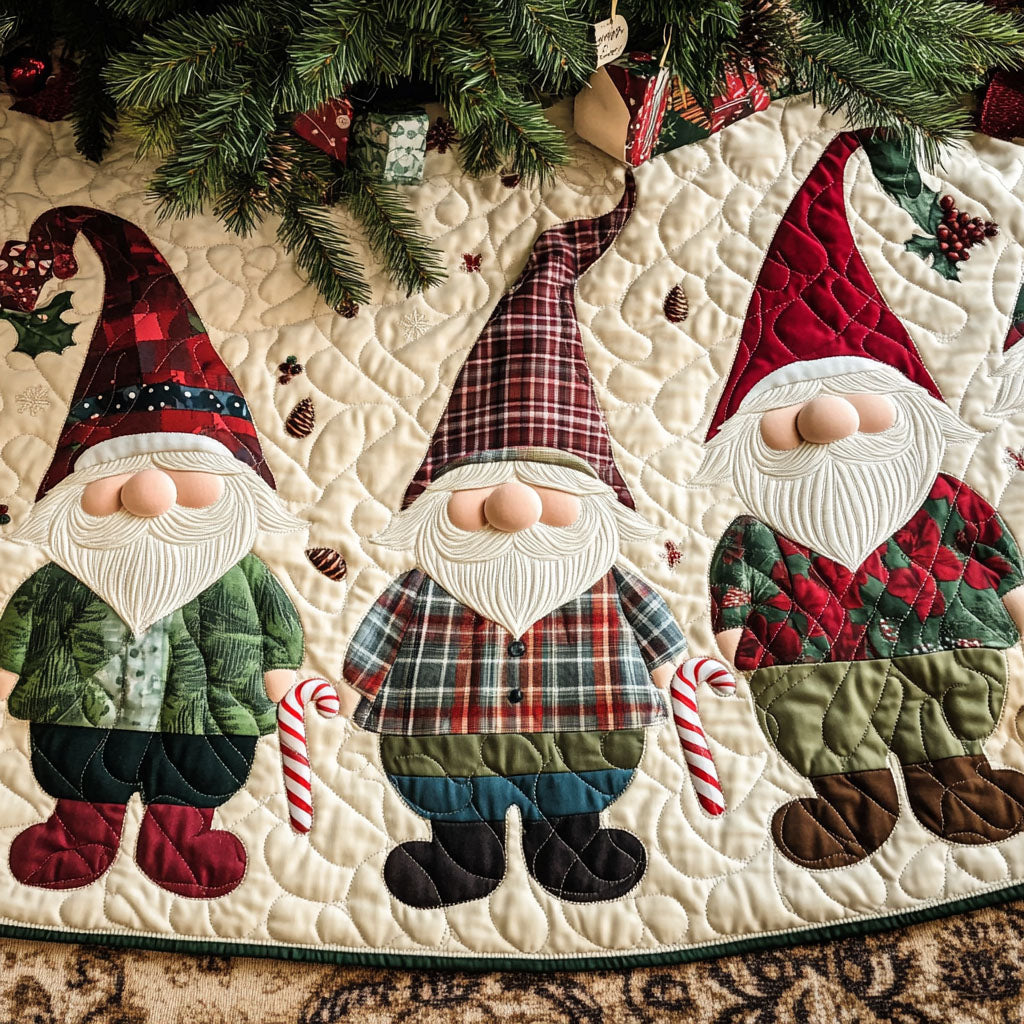 Merry Beards Quilted Christmas Tree Skirt NCU0PT1140