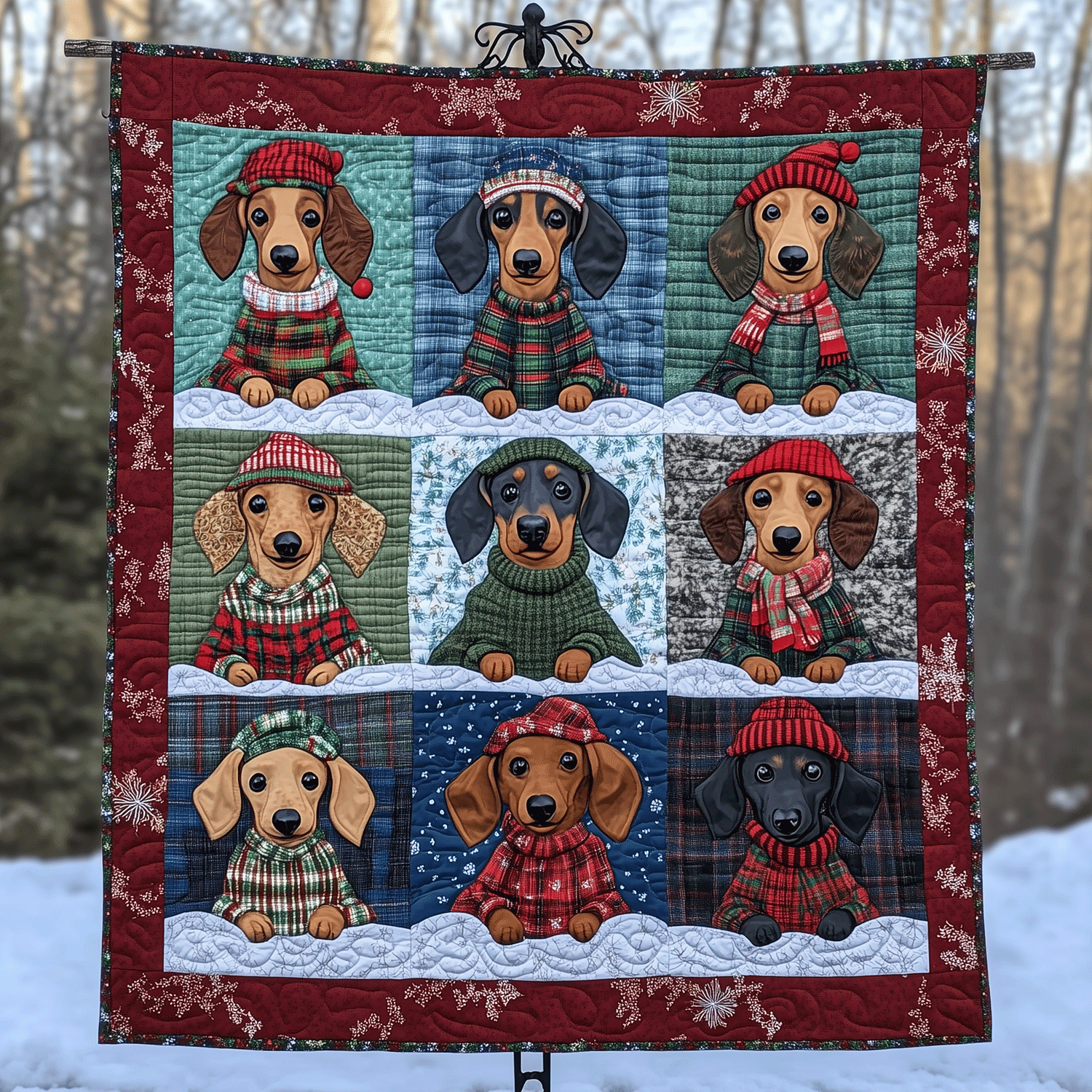 Merry Dachmas Art Quilt Hanging NCU0TH1581