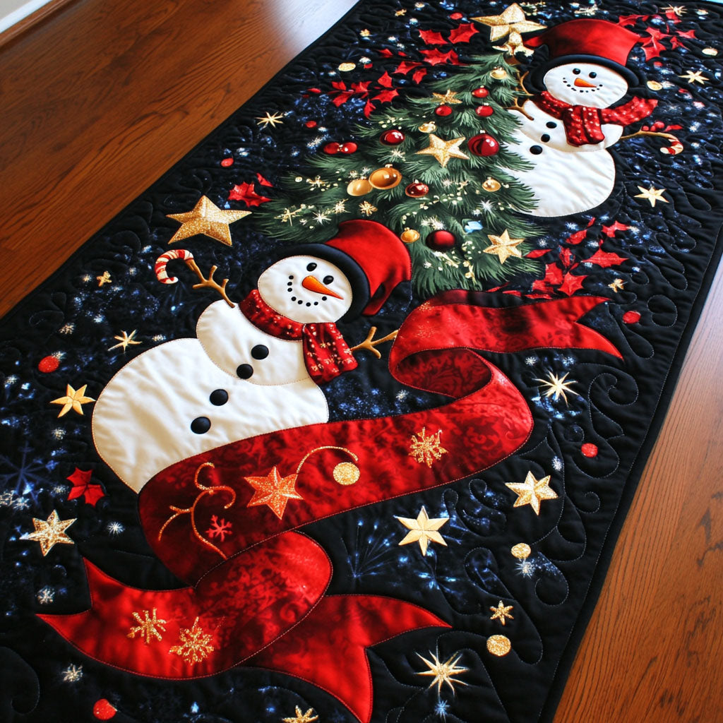 Merry Snowflakes Quilted Table Runner NCU0PT1400