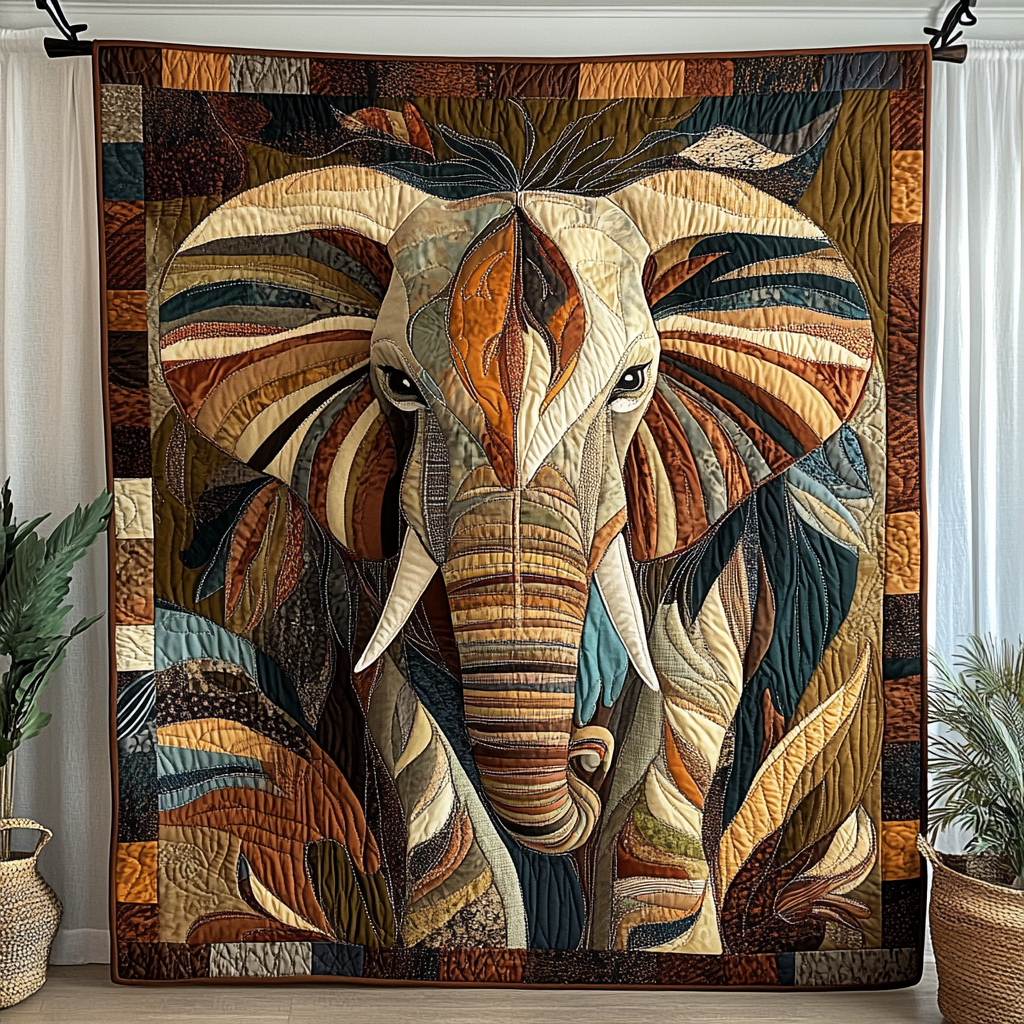 Elephant Quilted Blanket NCU0VT50