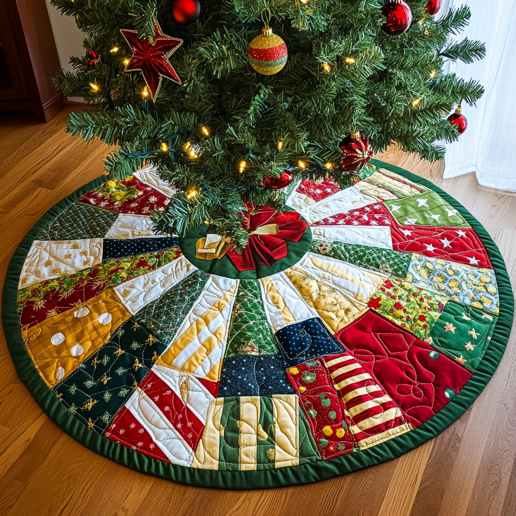 Mistletoe Magic Quilted Christmas Tree Skirt NCU0DV1039