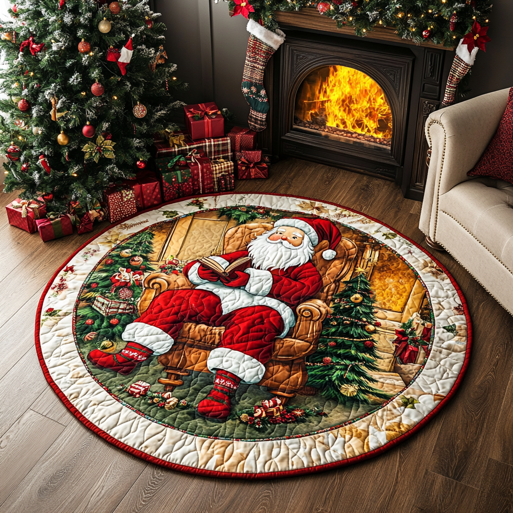 Mistletoe Magic Quilted Round Mat NCU0PD847