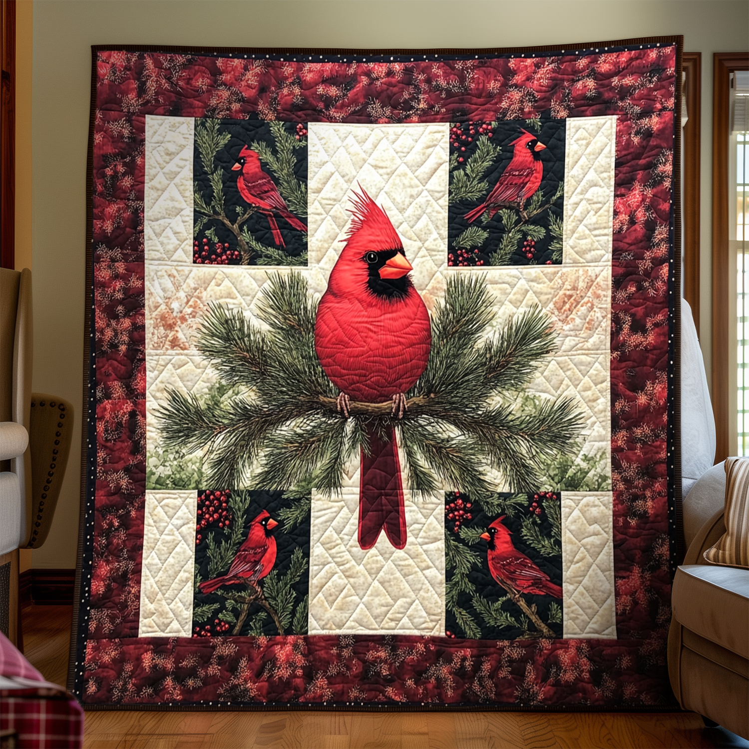 Cardinal Glory Quilted Blanket NCU0VH011