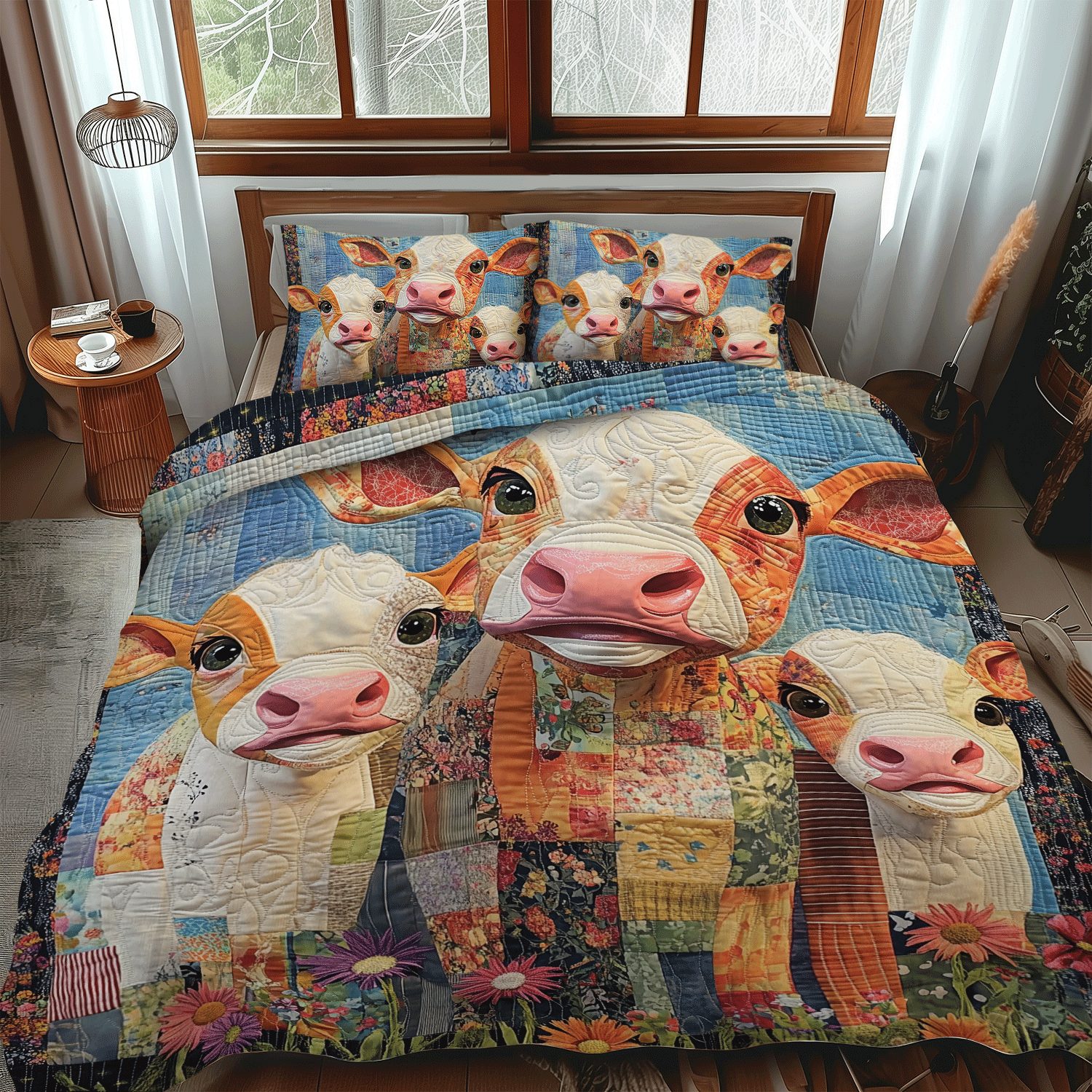 Moo Crew 3-Piece Quilted Bedding Set NCU0TH1384