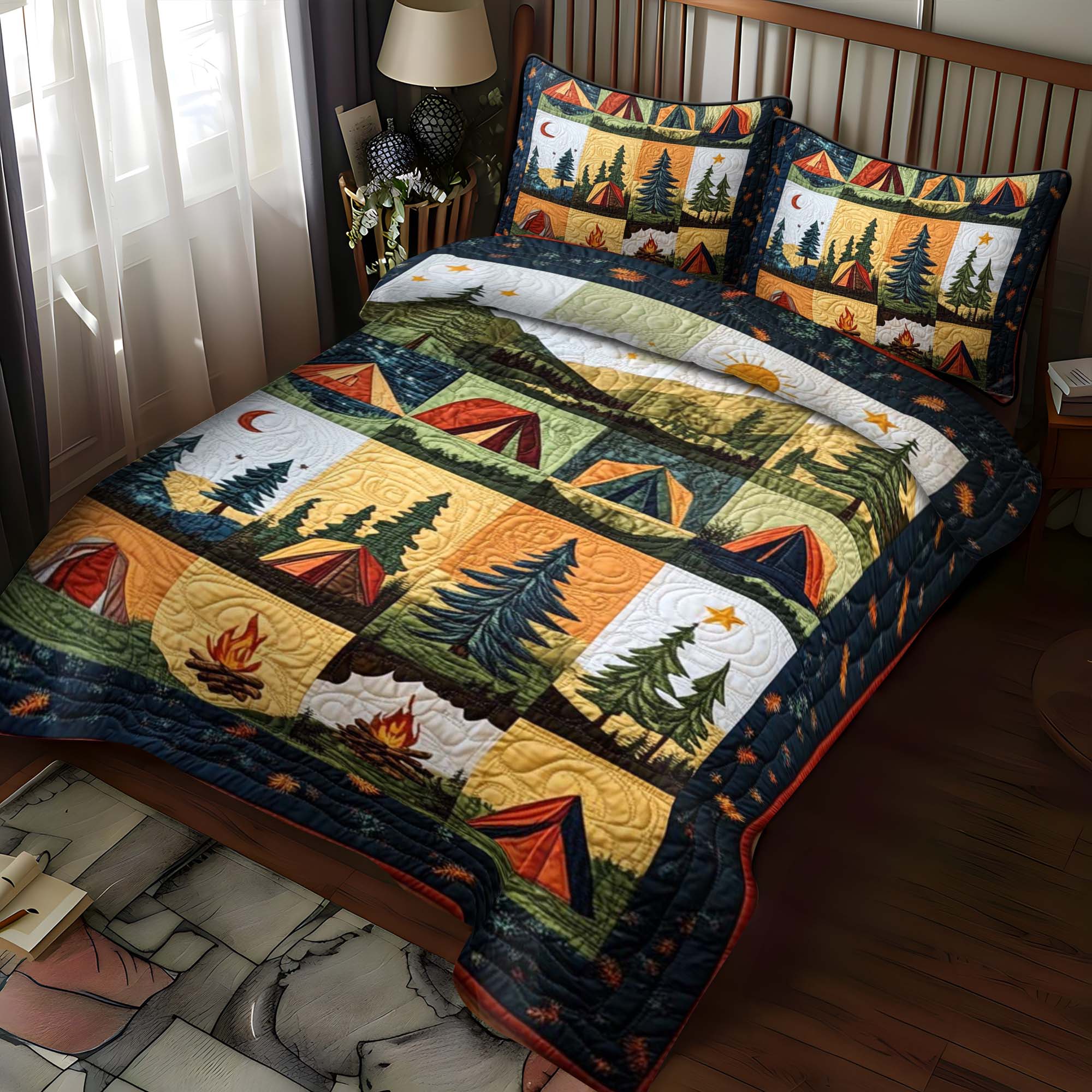 Moonlit Escape 3-Piece Quilted Bedding Set NCU0NT645