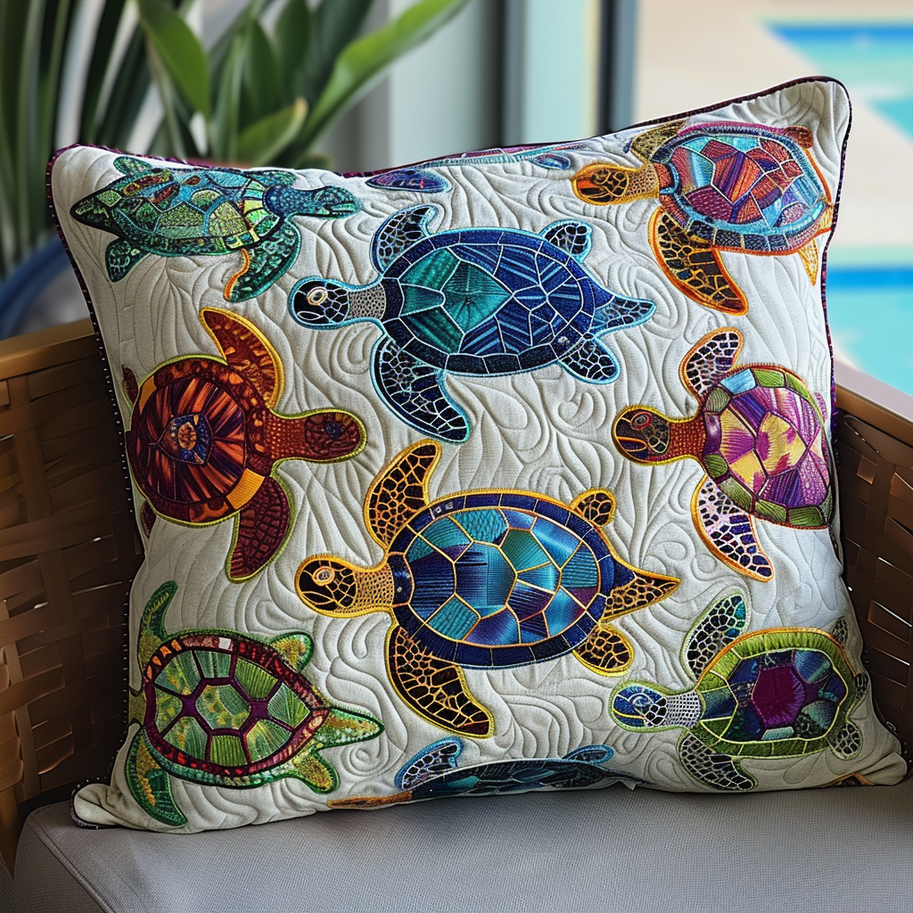 Mosaic Turtles Quilted Pillow Case NCU0NT113