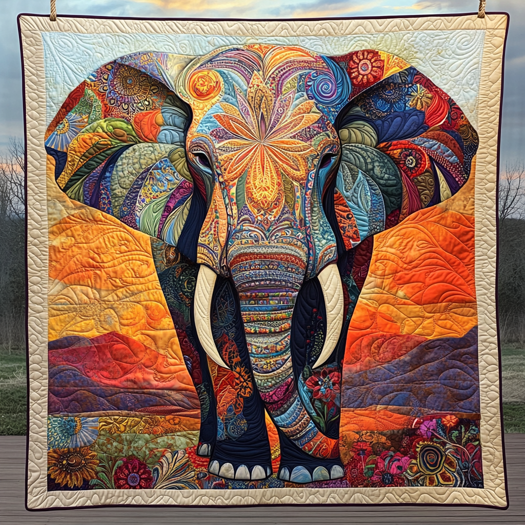 Mystic Elephant Quilted Blanket NCU0DK661