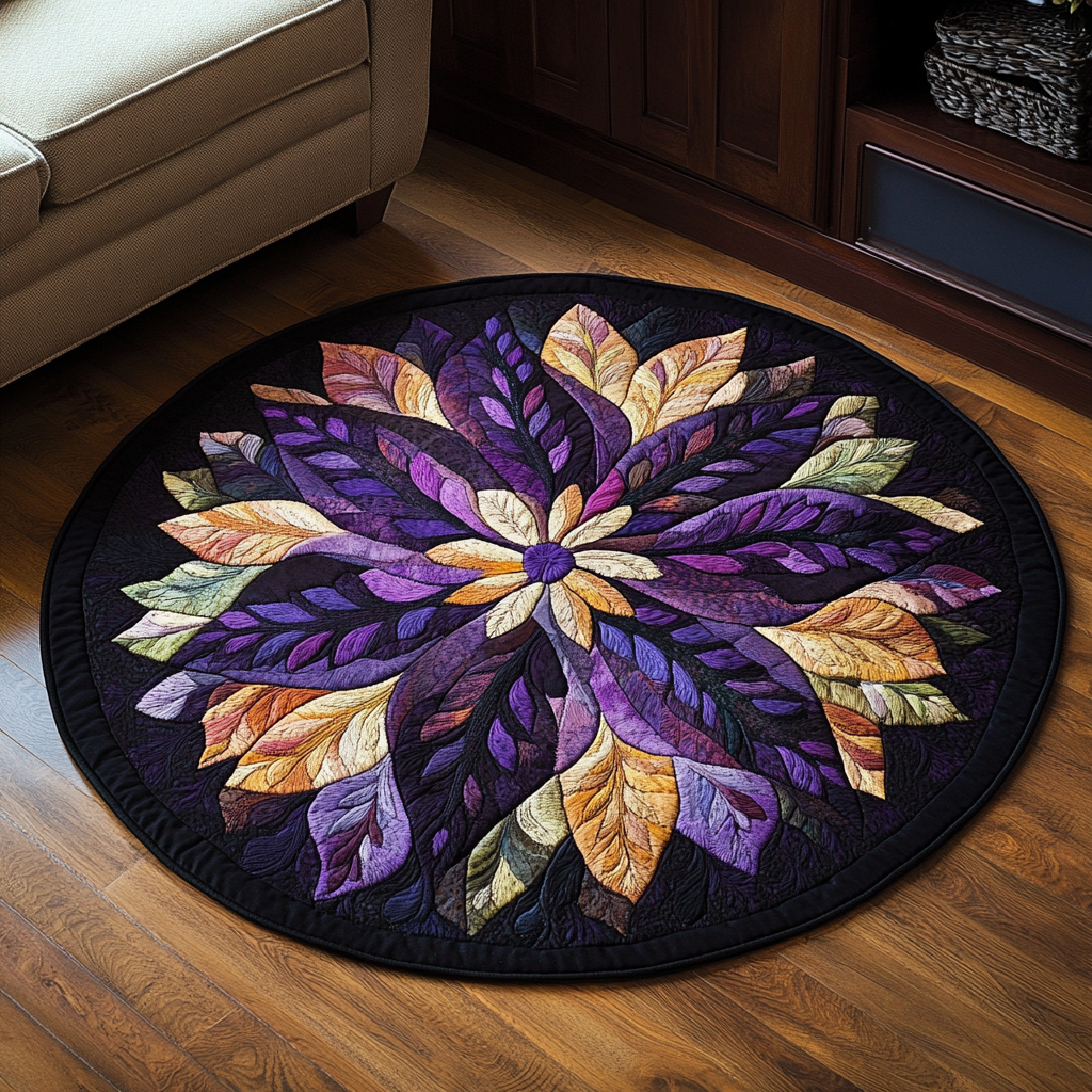 Mystic Petal Whirl Quilted Round Mat NCU0DK1005