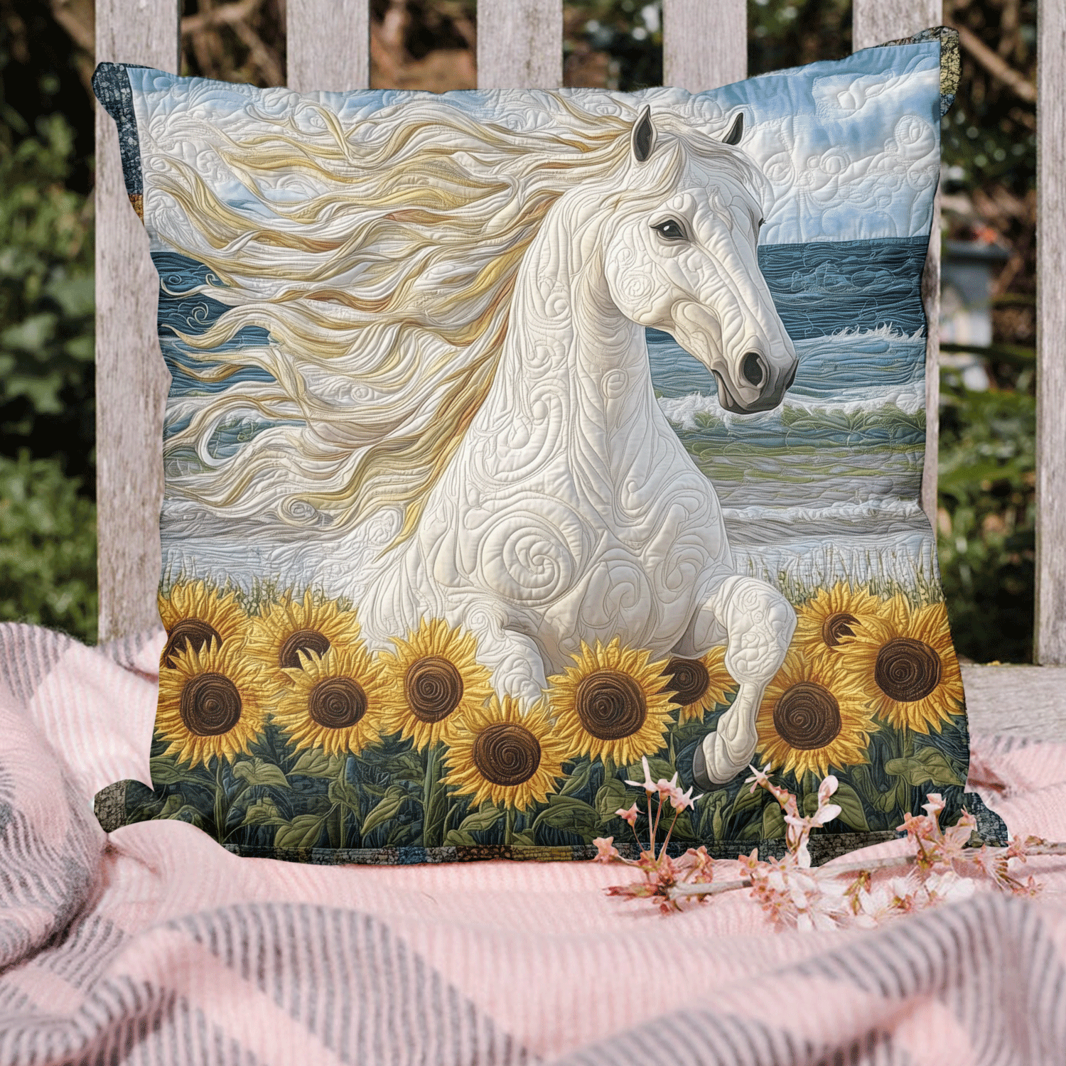 Sunflower Gallop Quilted Pillow Case NCU0TH1767