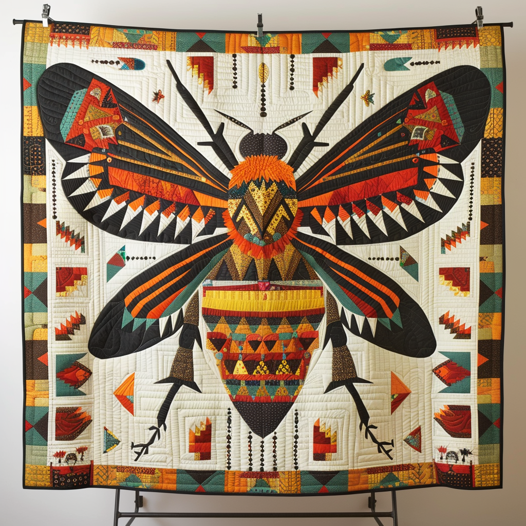 Native Bee Quilted Blanket NCU0DK305