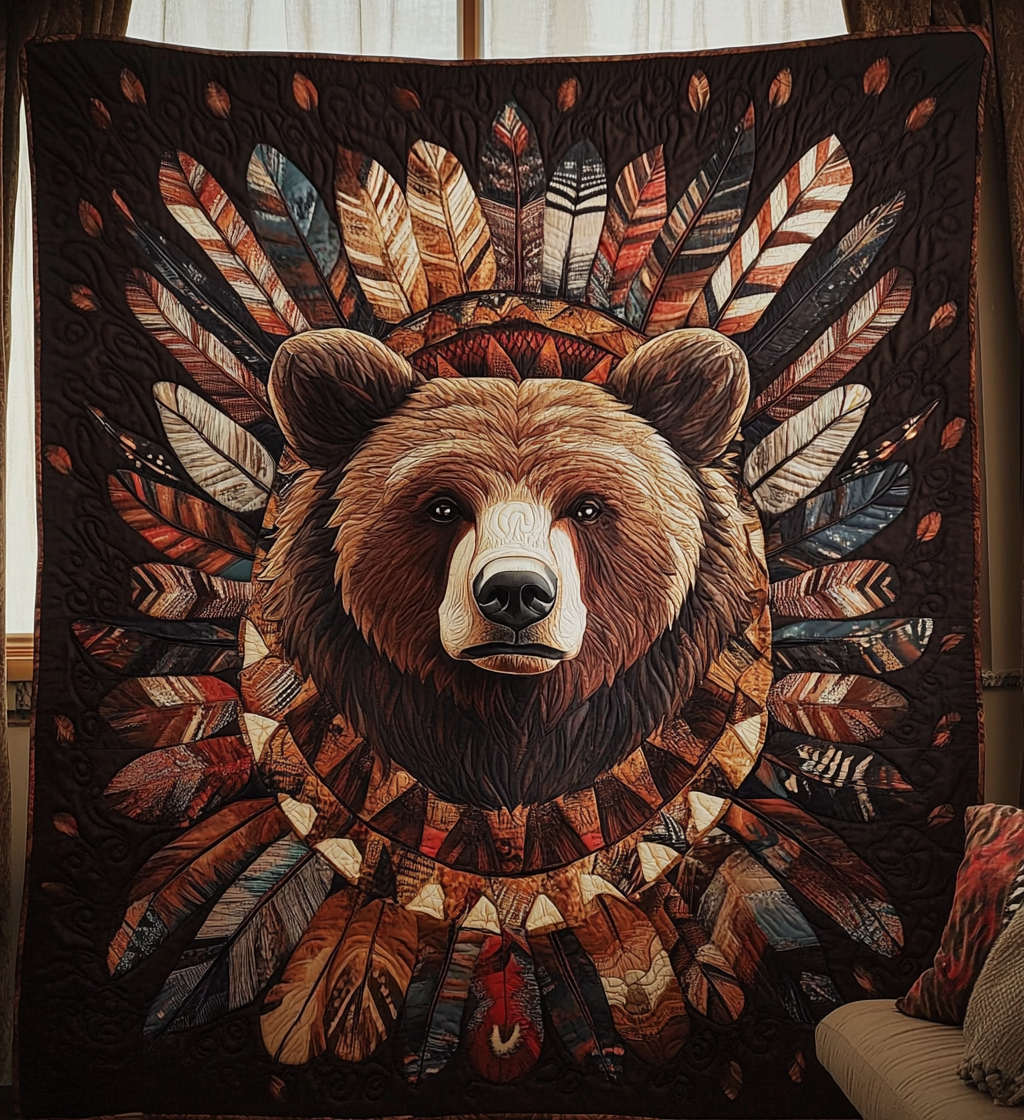 Native Bear Proud Quilted Blanket NCU0DV704