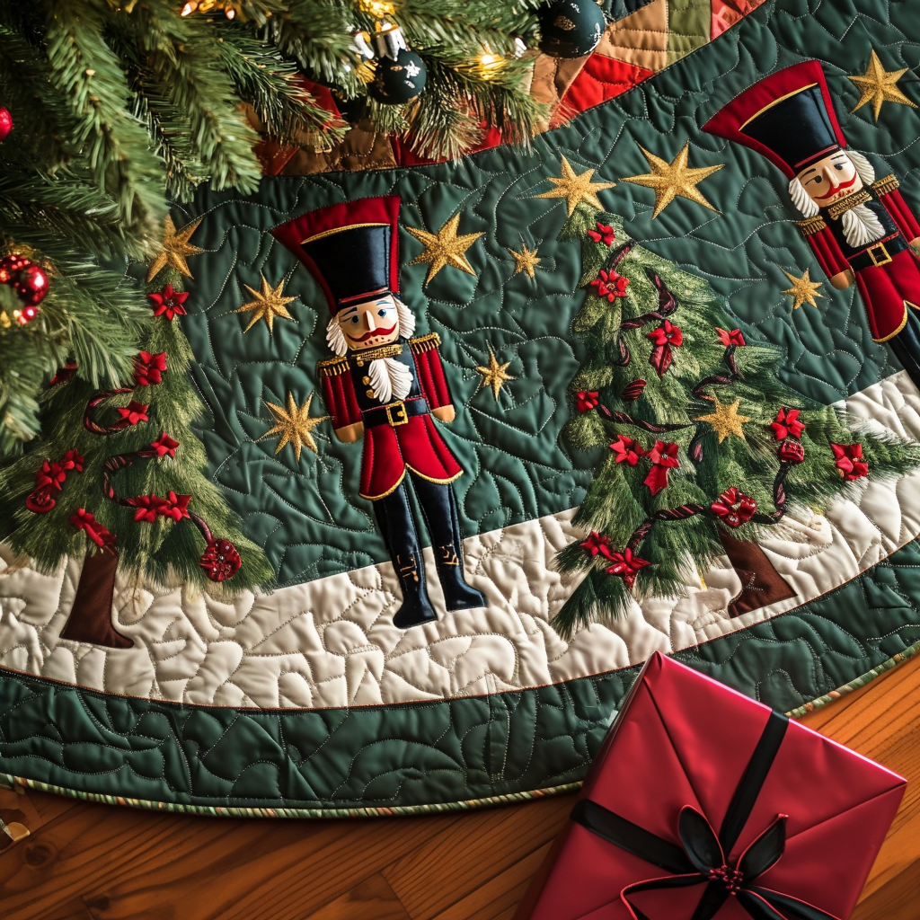 Nutcracker Parade Quilted Christmas Tree Skirt NCU0DV1070