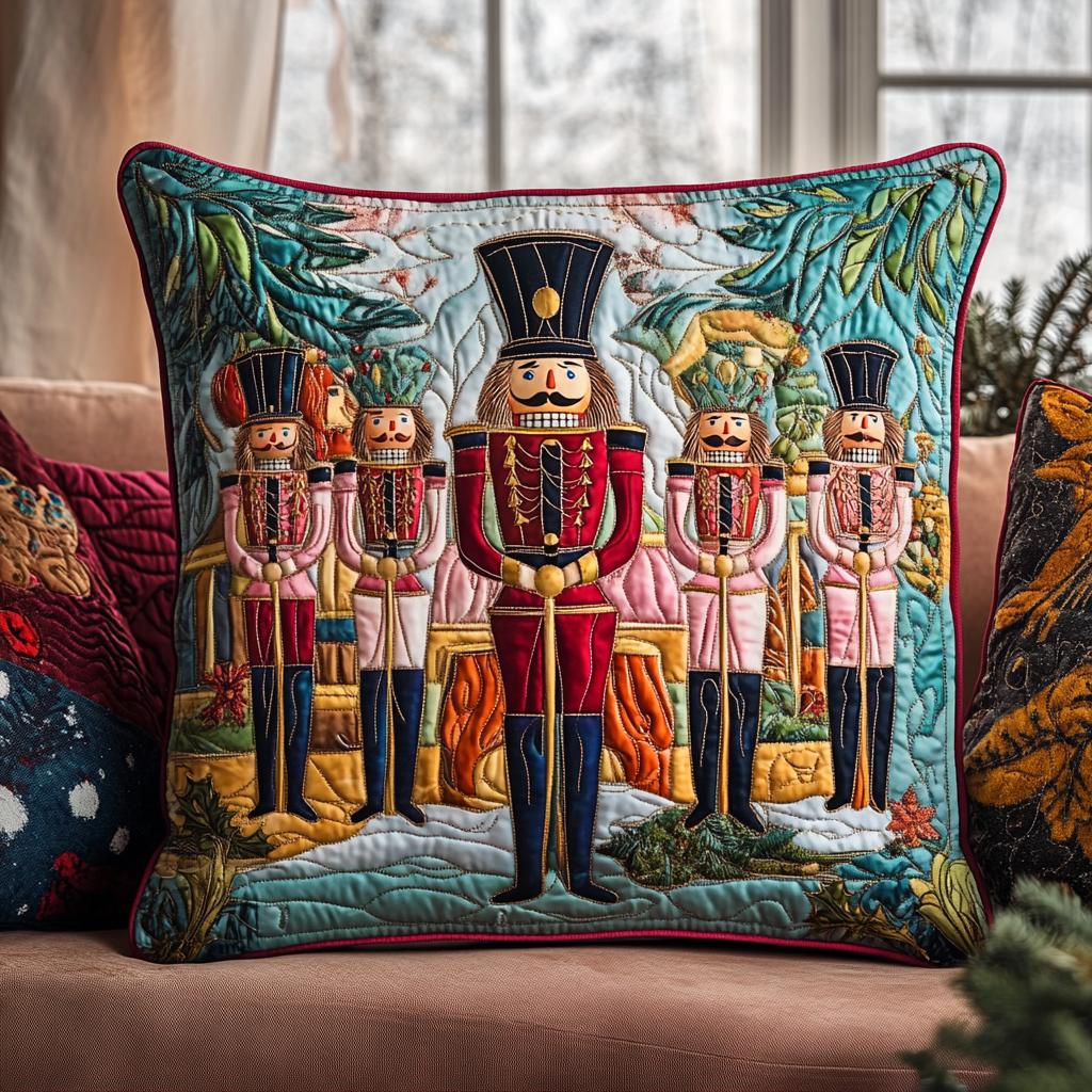 Nutcracker Toy Charm Quilted Pillow Case NCU0TL1620