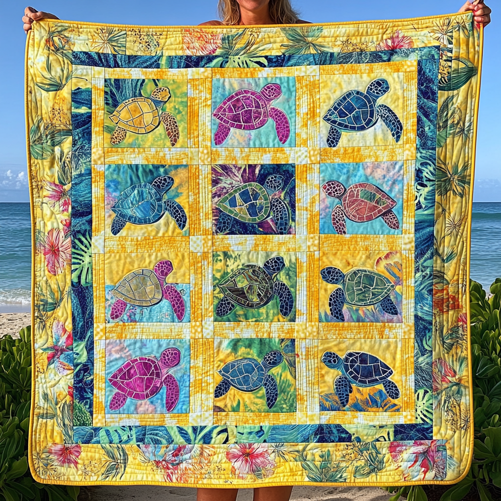 Ocean Harmony Quilted Blanket NCU0TL1106