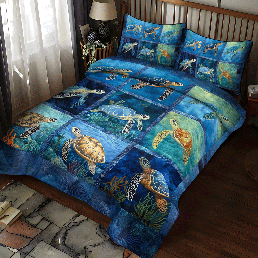 Ocean Voyage 3-Piece Quilted Bedding Set NCU0TL1139