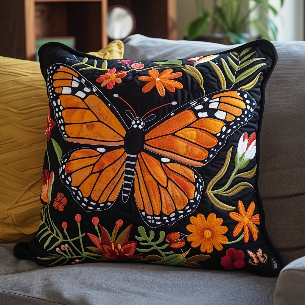 Monarch Butterfly Dreams Quilted Pillow Case NCU0TL078