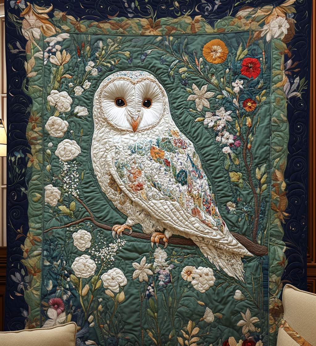 Owl Garden Quilted Blanket NCU0DV590