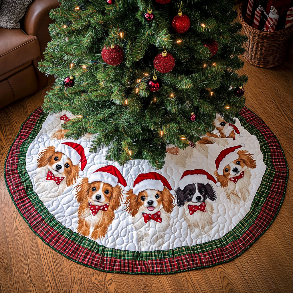 Papillon Christmas Charm Christmas Quilted Tree Skirt NCU0DK1773