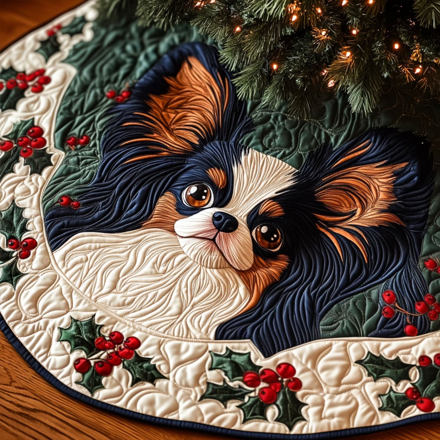 Papillon Dreamscape Quilted Christmas Tree Skirt NCU0PT1780