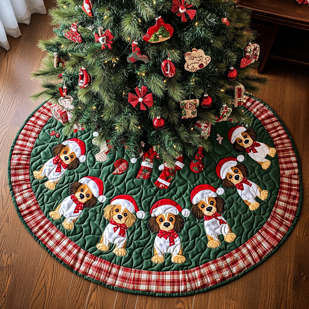 Papillon Noel Christmas Quilted Tree Skirt NCU0DK1770