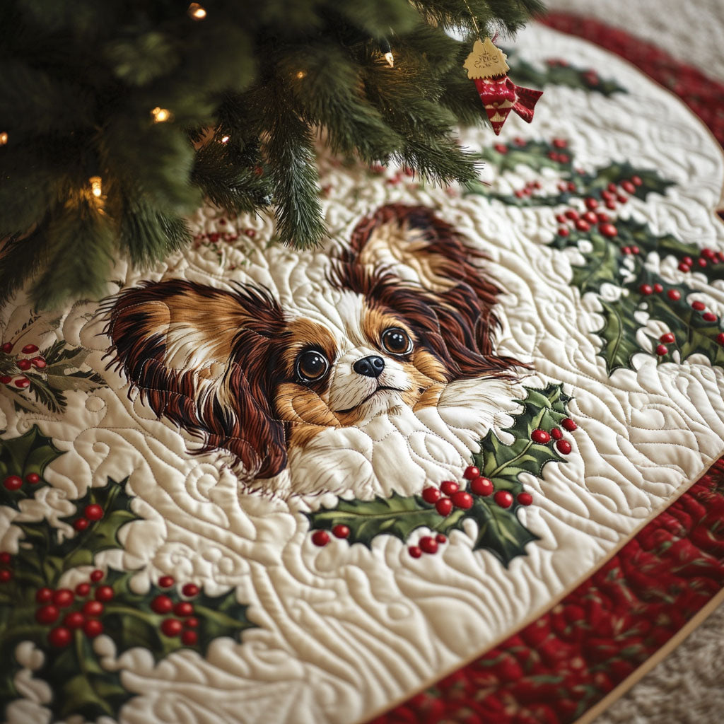 Papillon Playtime Quilted Christmas Tree Skirt NCU0PT1785