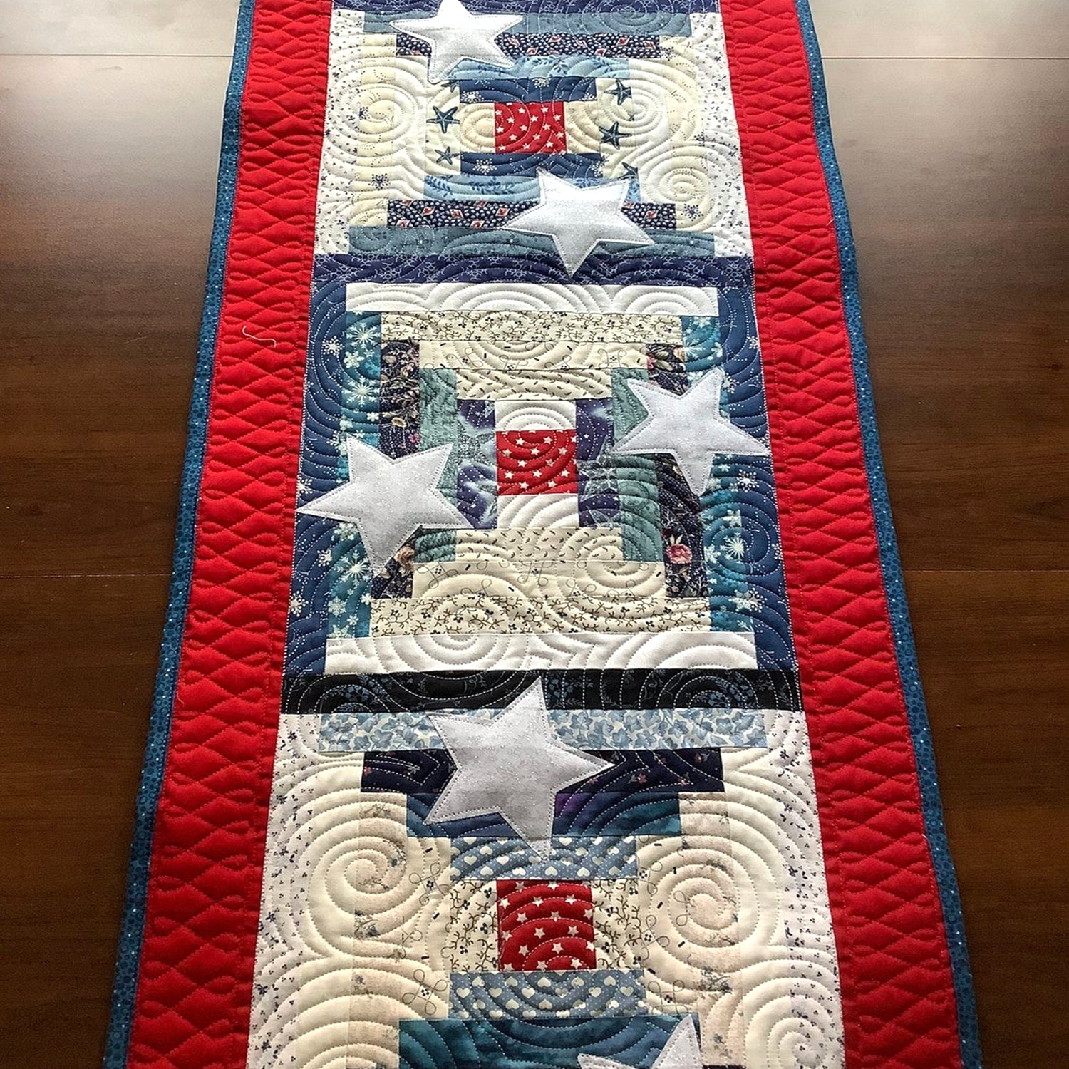 Patriotic Medley Quilted Table Runner NCU0TH561