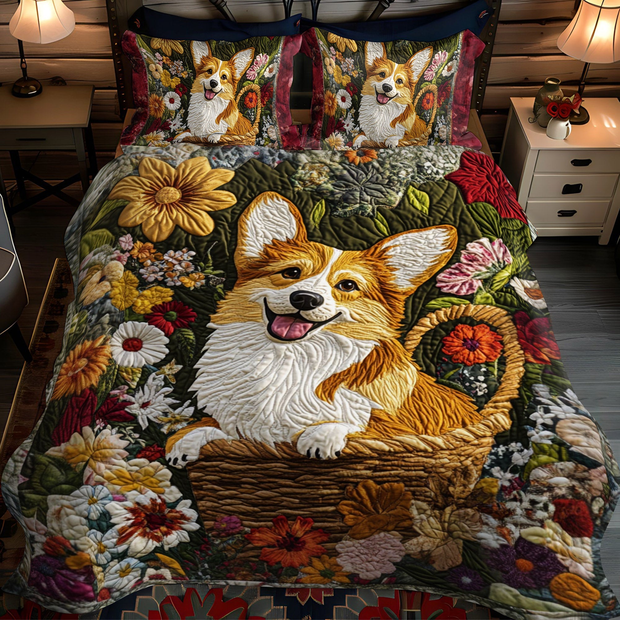 Pawsome Cuddles 3-Piece Quilted Bedding Set NCU0PT848