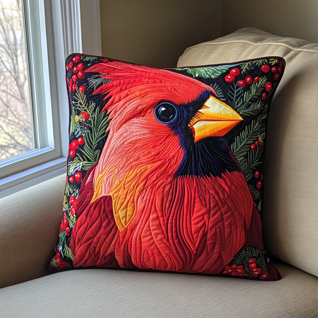 Pinecrest Cardinal Quilted Pillow NCU0VH067