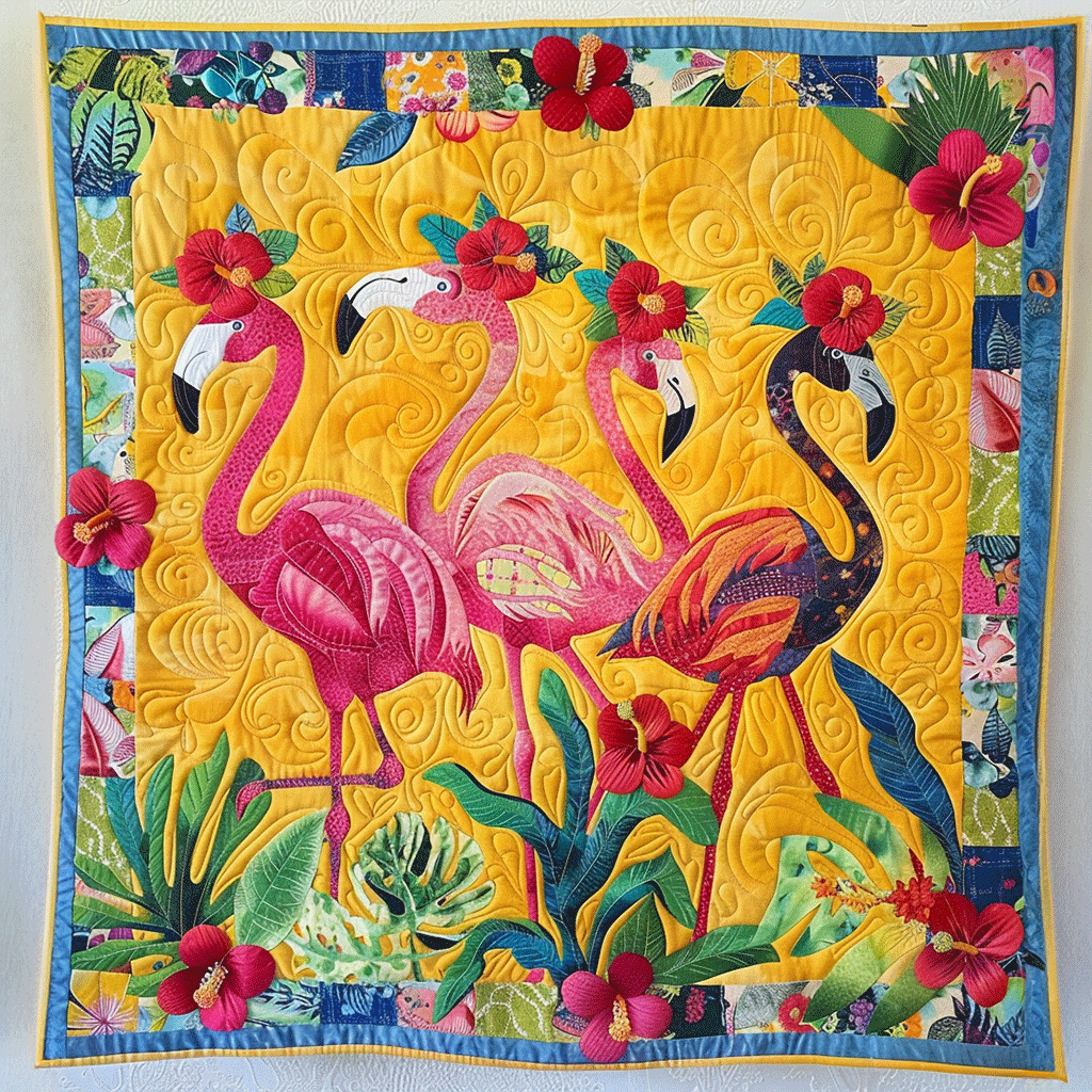 Flamingo Quilted Blanket NCU0VT24