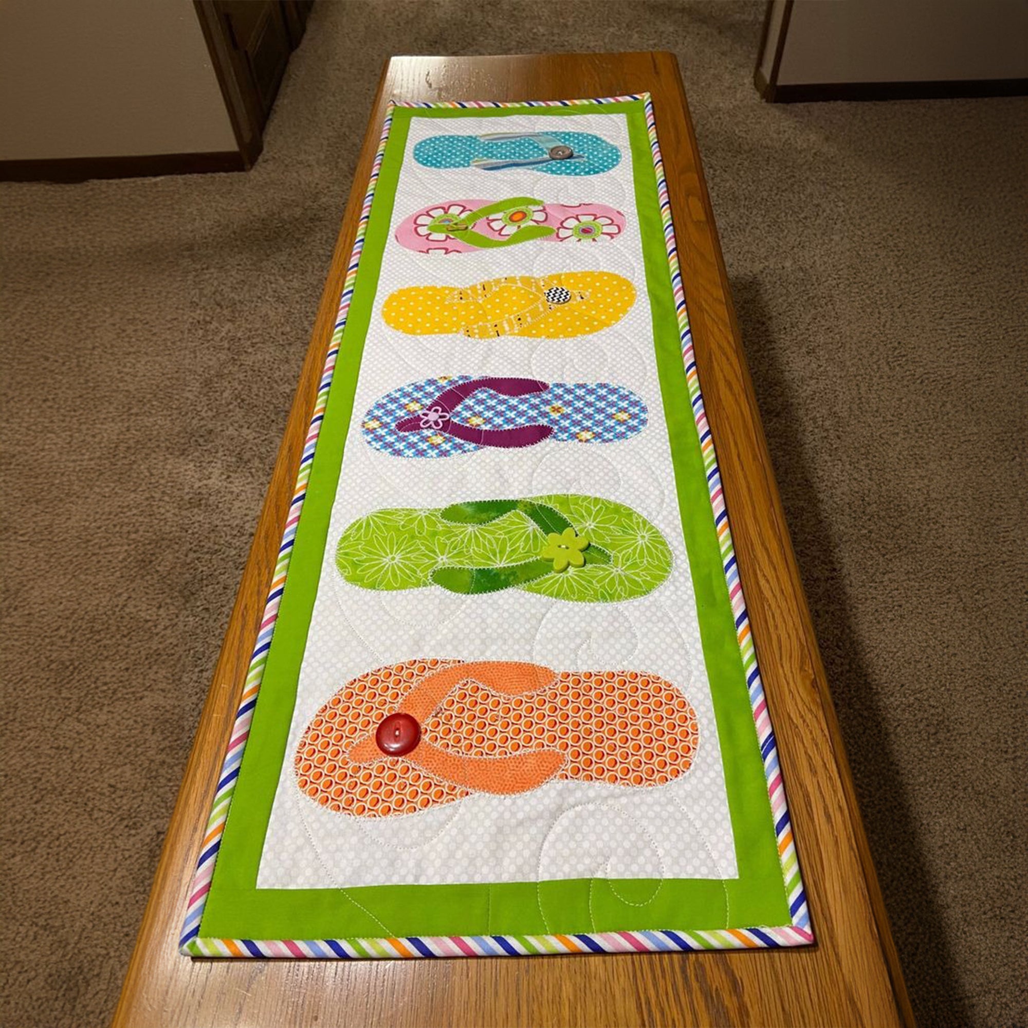 Playful Flip-flops Quilted Table Runner NCU0LL013