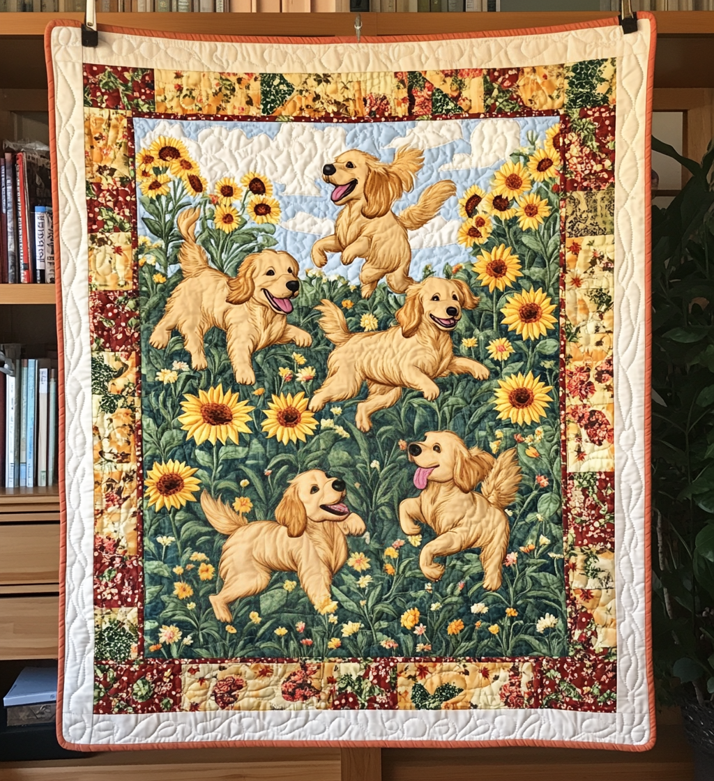 Playful Puppy Quilted Blanket NCU0DV504