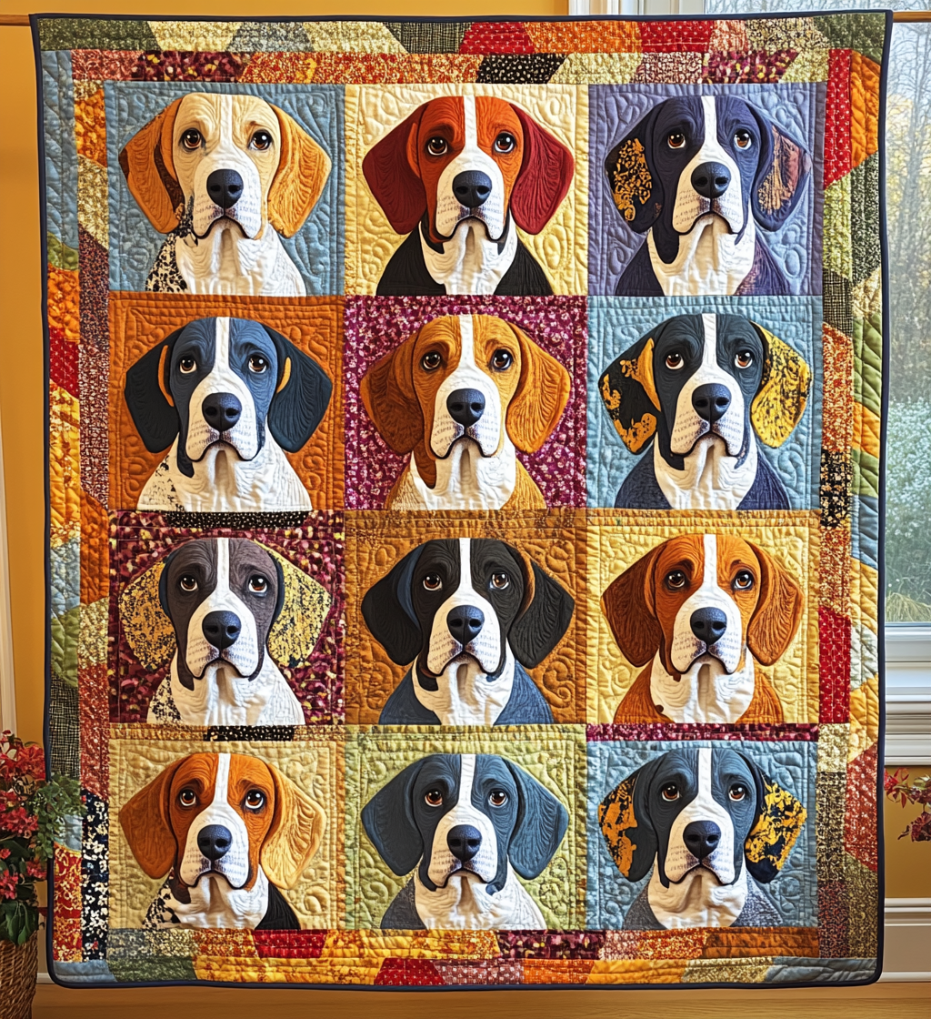 Playful Beagles Quilted Blanket NCU0VL484