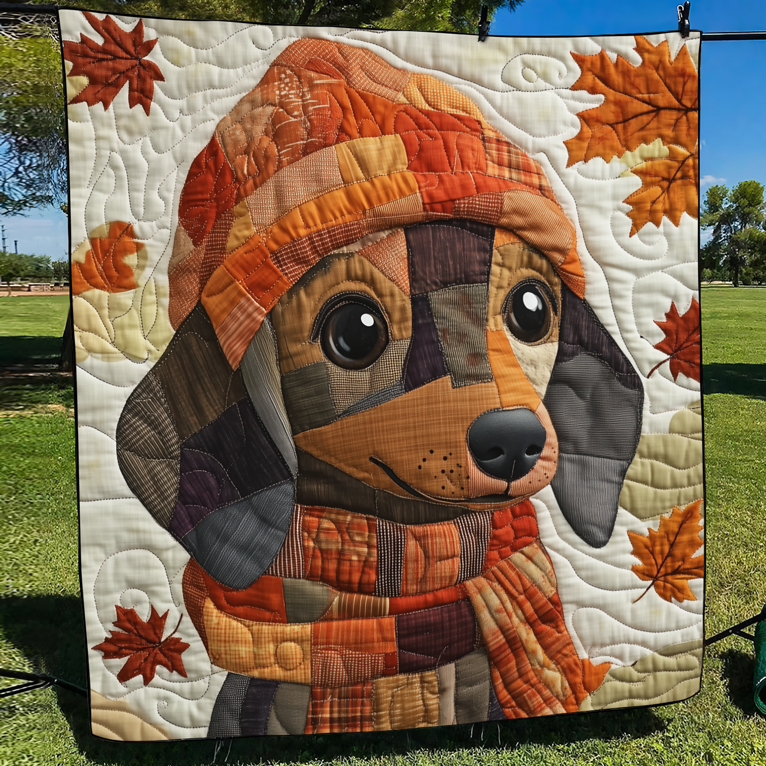 Playful Dachshunds Quilted Blanket NCU0VL448