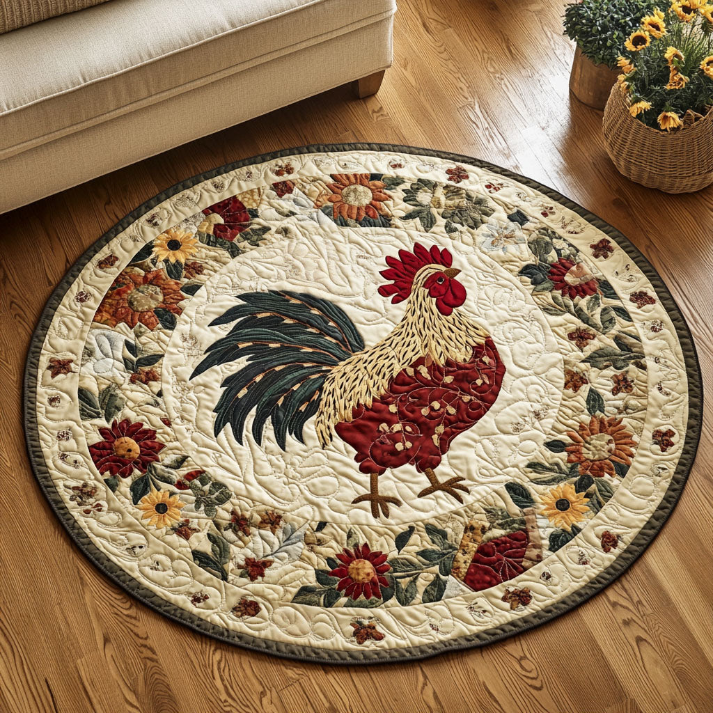 Plumed Paddock Quilted Round Mat NCU0PT965